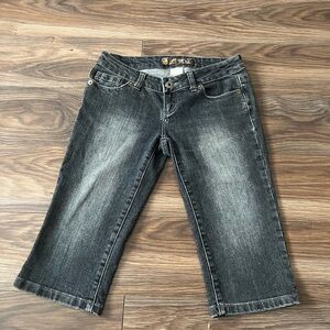 Garage Black Washed Cropped Jeans